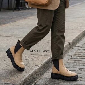 Sorel Caribou X Chelsea Boots Waterproof Tan Chunky Lug Sole Women’s 9 NWB